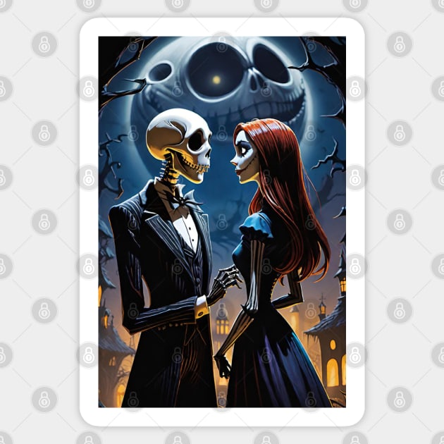 Jack and Sally the Lovers Moon Sticker by Grave Digs
